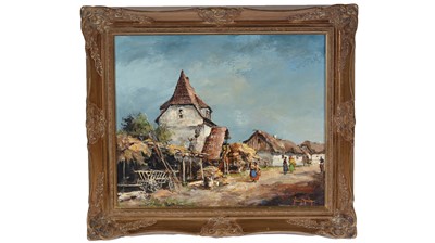 Lot 795 - Nagy Attila - A Hungarian Village Scene | oil