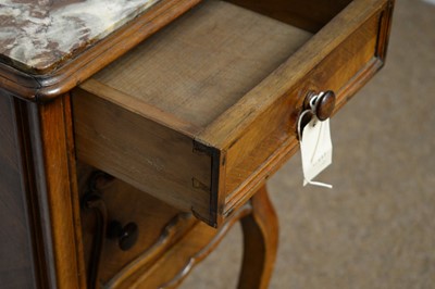 Lot 12 - A French early 20th Century walnut bedside table.