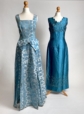 Lot 840 - Two 1960s evening gowns include one by Leanne of London  | in turquoise and brocade