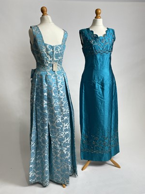 Lot 840 - Two 1960s evening gowns include one by Leanne of London  | in turquoise and brocade