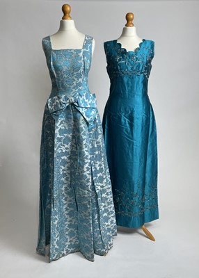 Lot 840 - Two 1960s evening gowns include one by Leanne of London  | in turquoise and brocade