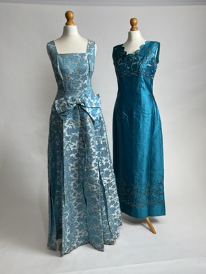 Lot 840 - Two 1960s evening gowns include one by Leanne of London  | in turquoise and brocade