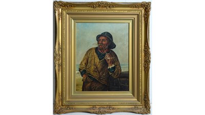 Lot 81 - F. C. Cole - Old Salt: Portrait of a Fisherman | oil