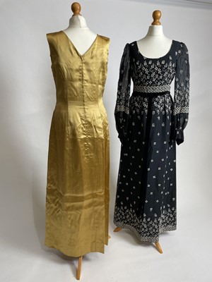 Lot 841 - A 1960s James Bond-style columnar evening gown and matching headband | and a 70s peasant dress