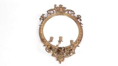 Lot 1254 - A 19th Century giltwood girandole mirror.