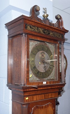 Lot 58 - A 19th Century oak and mahogany banded longcase clock.