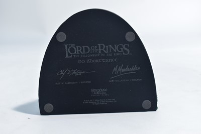 Lot 247 - Sideshow Weta Collectibles: The Lord of the Rings, No Admittance polystone bookends