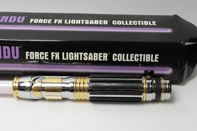 Lot 182 - Master Replica Star Wars Force FX Lightsaber collectible, Mace Windu
