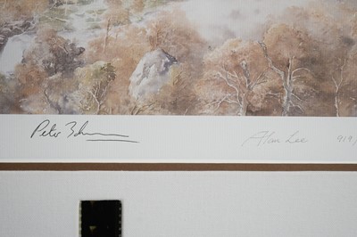 Lot 320 - The Lord of the Rings, print of Rivendale after Alan Lee, signed by Peter Jackson and Richard Taylor