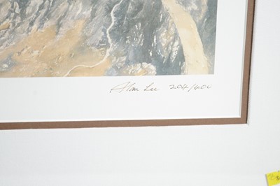 Lot 323 - After Alan Lee limited edition lithograph, Gandalf on Gwaihir over Helms Deep