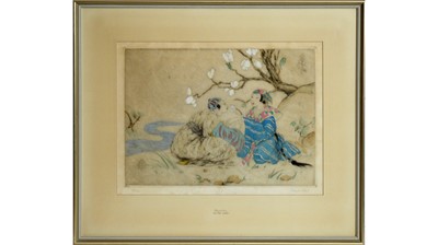 Lot 5 - Elyse Ashe Lord - Magnolia | limited-edition hand-tinted etching