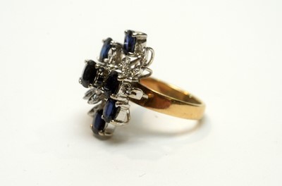Lot 188 - A sapphire and diamond dress ring