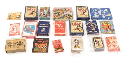 Lot 397 - Walt Disney Mickey Mouse and others playing cards and card games.