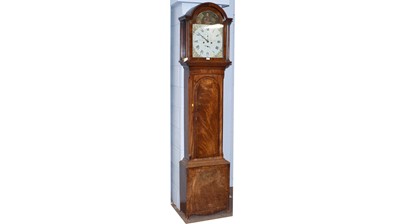 Lot 57 - M. Watson, Newcastle: a 19th C mahogany longcase clock.