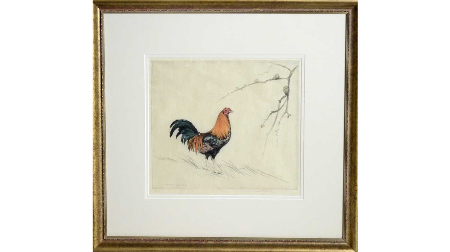Lot 1 - George Vernon Stokes - A Majestic Cockerel | limited-edition etching