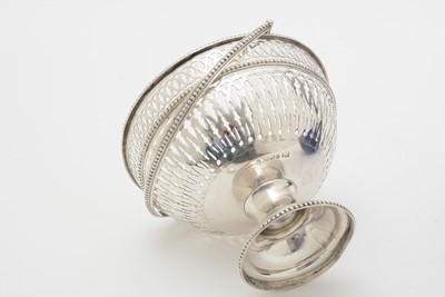 Lot 605 - A Victorian silver sugar basket, by Cartwright, Hirons & Woodward
