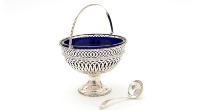 Lot 605 - A Victorian silver sugar basket, by Cartwright, Hirons & Woodward