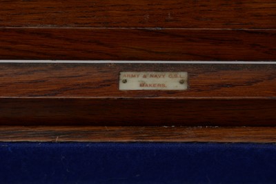 Lot 606 - An Edward VII oak canteen of silver cutlery, by Josiah Williams & Co