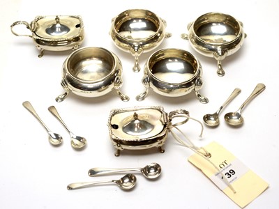 Lot 139 - A selection of silver condiments