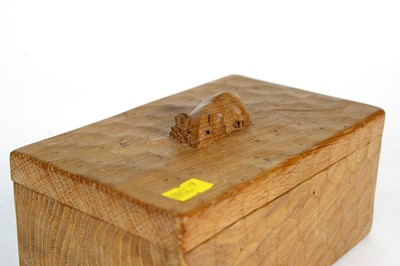 Lot 1261 - Workshop of Robert 'Mouseman' Thompson (Kilburn): an oak trinket box.