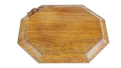 Lot 1262 - Workshop of Robert 'Mouseman' Thompson (Kilburn): an oak breadboard