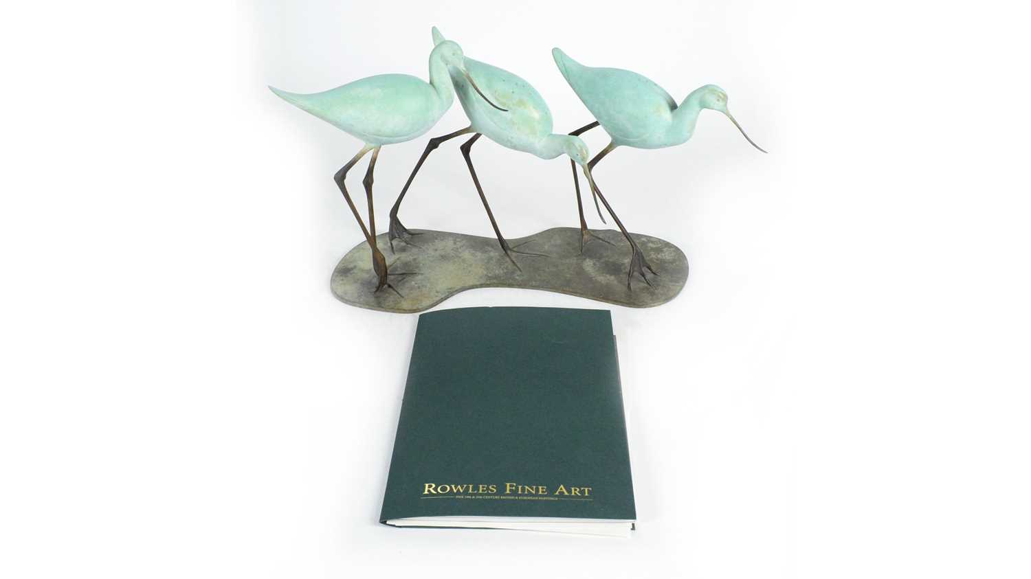 Lot 1231 - Jonathan Knight: Three Avocets, patinated bronze