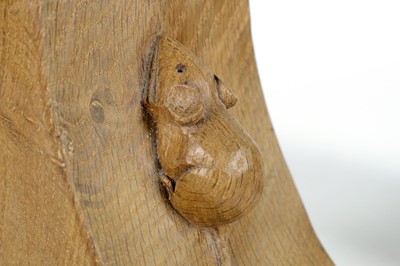 Lot 1268 - Workshop of  Robert ‘Mouseman’ Thompson (Kilburn):  a pair of adzed oak bookends.