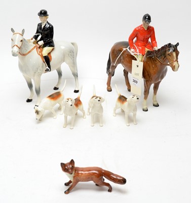 Lot 369 - A collection of Beswick ceramic hunting figures.