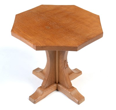 Lot 1271 - Workshop of Robert ‘Mouseman’ Thompson (Kilburn): an oak octagonal coffee table.