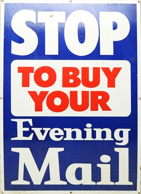 Lot 526 - An enamel Evening Mail advertising sign