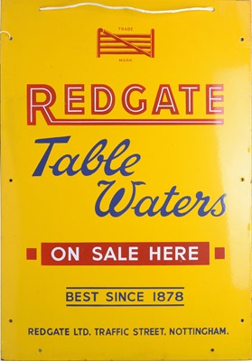 Lot 528 - A Redgate Table Waters enamel advertising sign