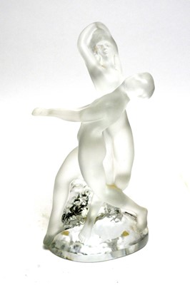 Lot 342 - A Lalique 'Deux Danseuses' glass sculpture.