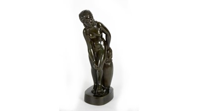 Lot 1233 - Just Andersen (Denmark, 1884-1943): a green/brown patinated bronze