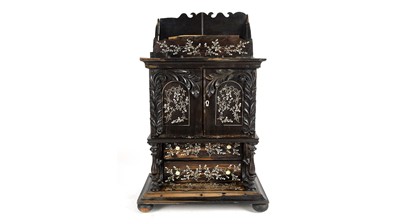 Lot 15 - A 19th Century Anglo-Indian ebony correspondence cabinet