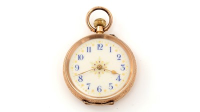Lot 543 - A 14ct yellow gold fob watch