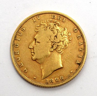 Lot 106 - A George IV gold sovereign, 1826.
