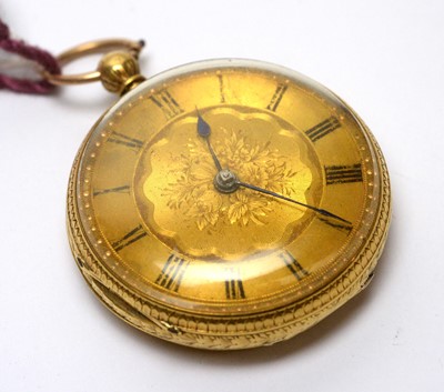 Lot 118 - An 18ct yellow gold open faced pocket watch