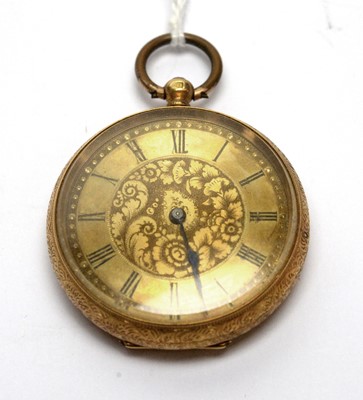 Lot 119 - An 18ct yellow gold cased fob watch