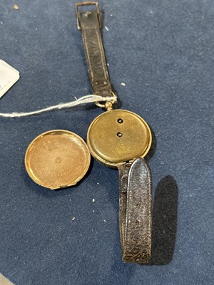 Lot 120 - A 14ct yellow gold cased fob watch (converted into wristwatch)