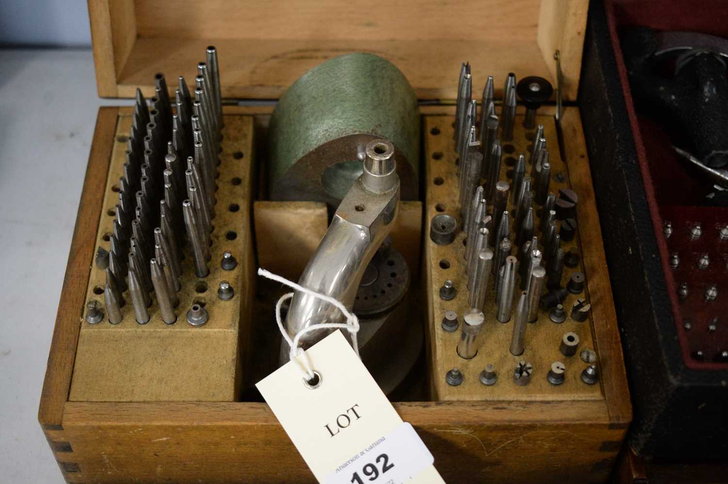 Lot 192 - A Swiss Seitz watchmakers staking tool or jewel press