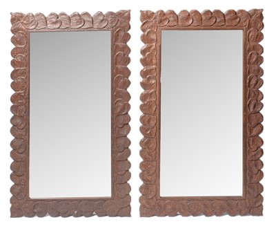 Lot 783A - A pair of first half 20th Century mirrors, with White Star Line label