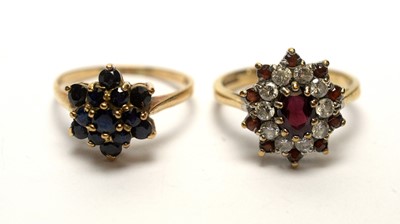 Lot 187 - A sapphire ring and another ring.
