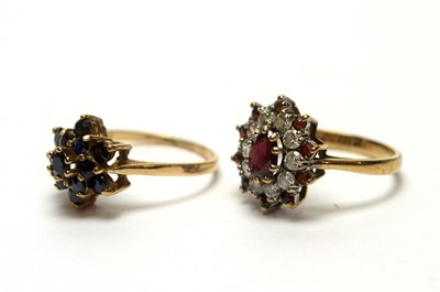 Lot 187 - A sapphire ring and another ring.
