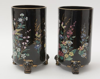 Lot 703 - Pair of Ridgway Jetware vases