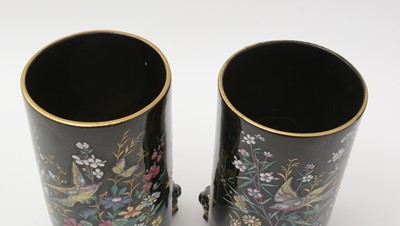 Lot 703 - Pair of Ridgway Jetware vases