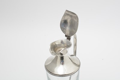 Lot 553 - An Elizabeth II silver mounted glass claret jug, by Mappin & Webb