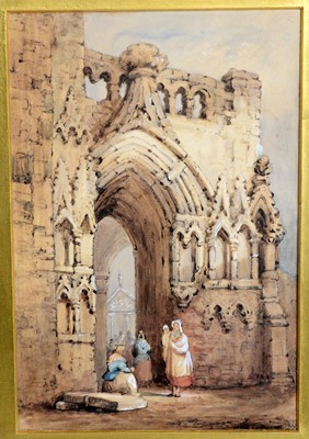 Lot 800 - Samuel Prout - An Ancient Ruined Gateway | watercolour