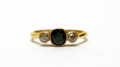Lot 97 - A sapphire and diamond ring
