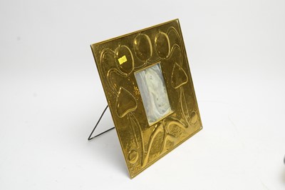 Lot 387 - An Art Nouveau brass photograph frame and other items