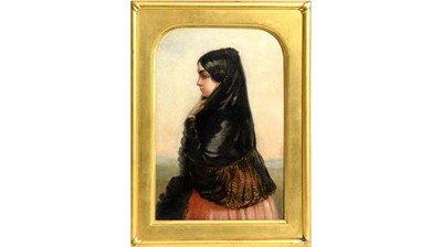 Lot 925 - 19th Century French School - Portrait of a Spanish Maja | oil